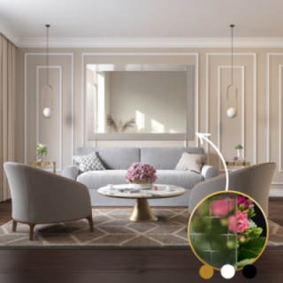 Decoratieve rechthoekige spiegel op ornamentglas Master Flex - LUXORA ETERION