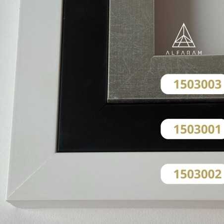 Spiegel in zwart frame voor kaptafel in twee delen met LED-verlichting - 1503 LED - kleur van frame naar keuze