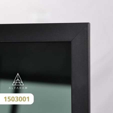 Spiegel in zwart frame voor kaptafel in twee delen met LED-verlichting - 1503 LED - kleur van frame naar keuze