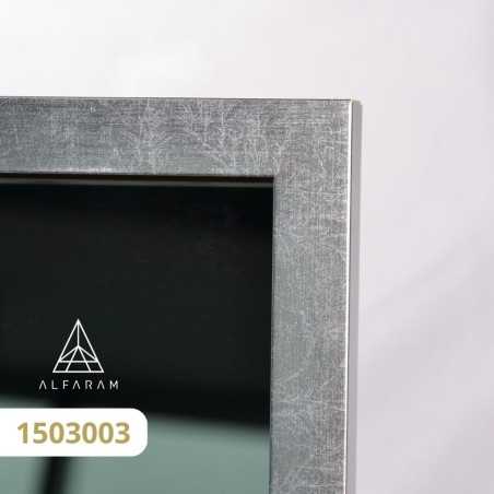 Spiegel in zwart frame voor kaptafel in twee delen met LED-verlichting - 1503 LED - kleur van frame naar keuze