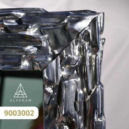 Luxe wandspiegel in rijkelijk versierde zilveren lijst - 9003002