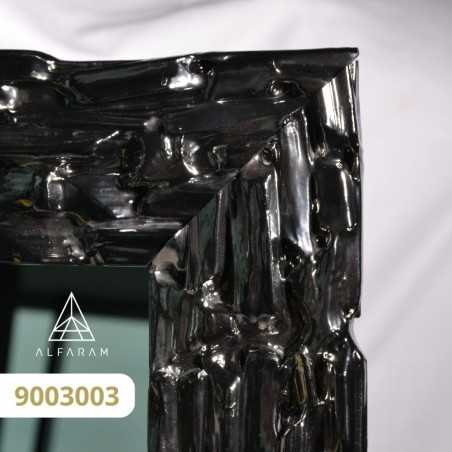 Luxe wandspiegel in rijkelijk versierde grafiet lijst - 9003003