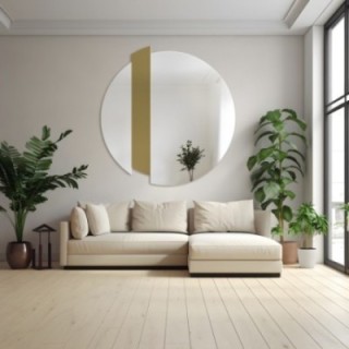 Ronde decoratieve spiegel met gouden streep - BONA
