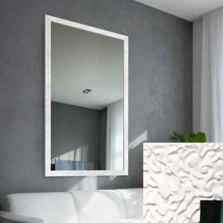 Glamour spiegel in rijk witte hoogglans lijst - 8002004