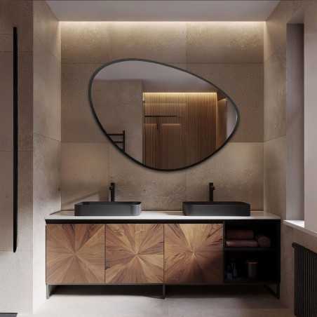 Onregelmatig gevormde spiegel in een frame - OBSYDIAN IN A FRAME