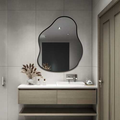 Organisch gevormde spiegel in een frame - STONE IN A FRAME