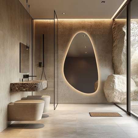 Onregelmatig gevormde spiegel met verlichting - SYDERYT LED