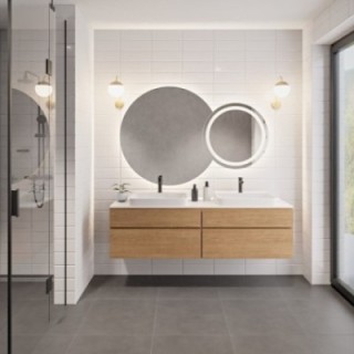 Set badkamerspiegels met verlichting - ASTERIA LED