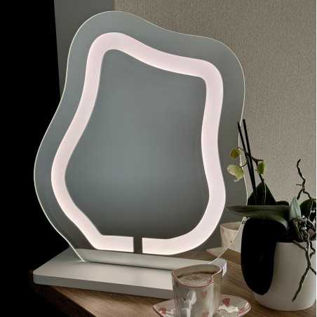 Cosmeticaspiegel met gezandstraalde verlichting - FLOW LED PETITE