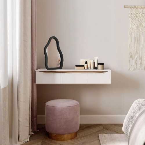 Cosmetic mirror in black MDF frame - STONE PETITE