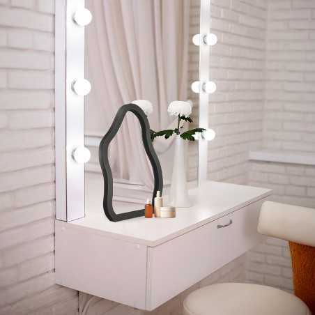 Cosmetic mirror in black MDF frame - STONE PETITE