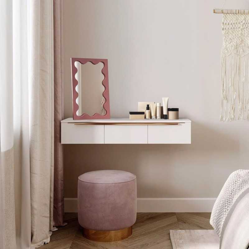 Cosmetic mirror in pink MDF frame - BLOBS PRISM PETITE