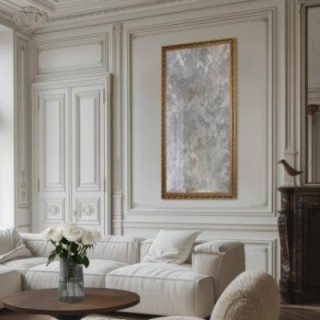 Luxe wandspiegel in sierlijke lijst met verouderd paneel - GUSTAV SILVER