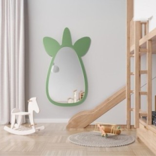 Decoratieve wandspiegel voor een kind in een mdf lijst - EENHOORN