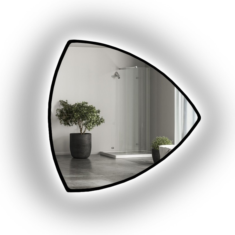 Driehoekige badkamerspiegel in lijst met verlichting - KARO IN LED FRAME