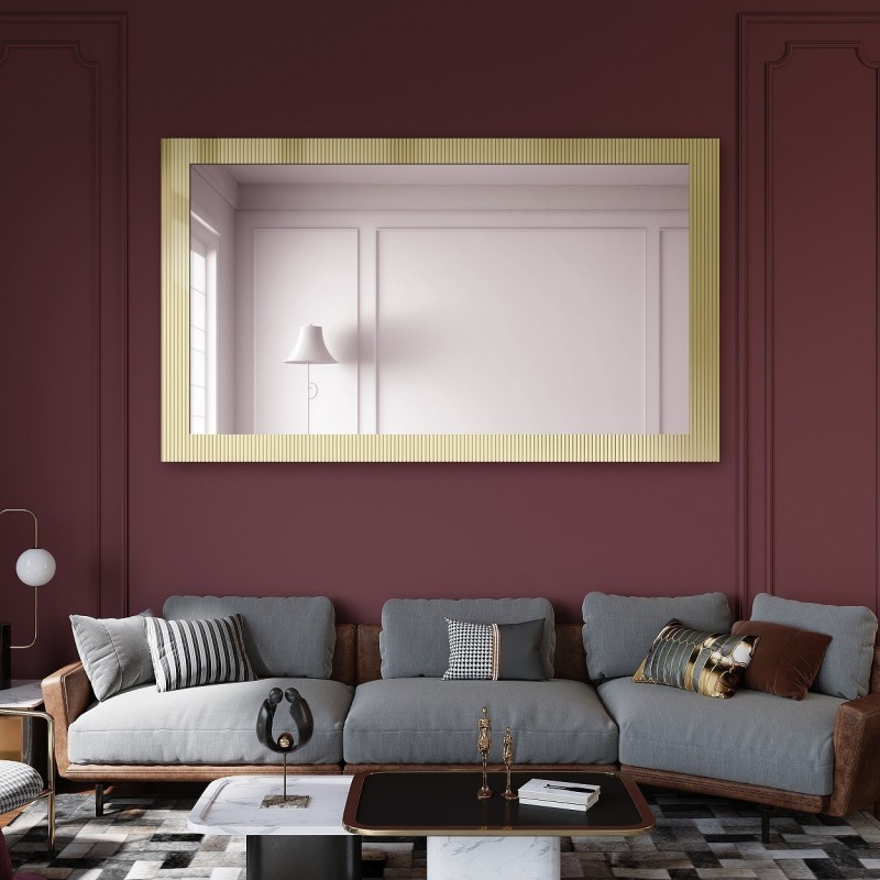 Decoratieve rechthoekige spiegel op ornamentglas Visiosun Classic – LUXORA CLARITY