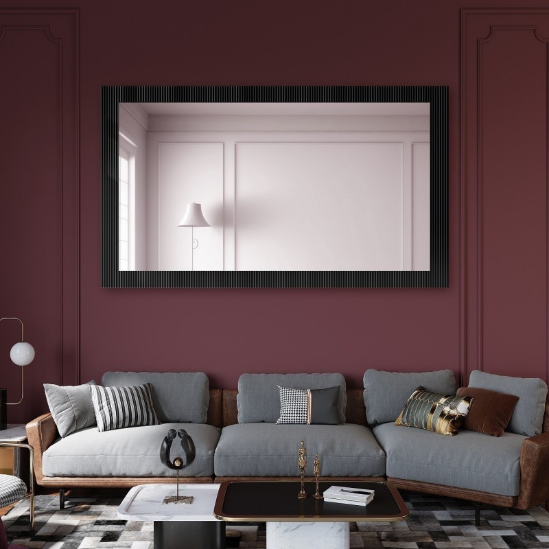 Decoratieve rechthoekige spiegel op ornamentglas Visiosun Classic – LUXORA CLARITY