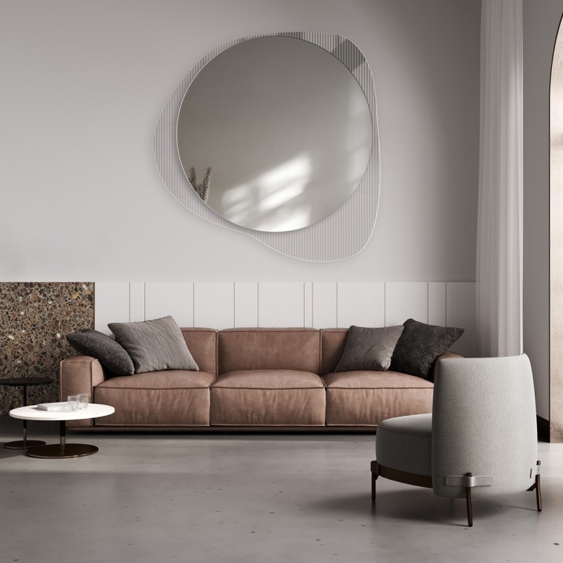 Decoratieve spiegel op ornamentglas Estriado – LUXORA ELEGRA