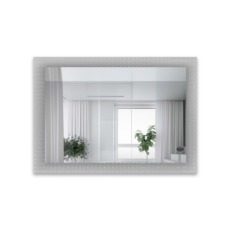 Decoratieve rechthoekige spiegel op ornamentglas Master Flex - LUXORA ETERION