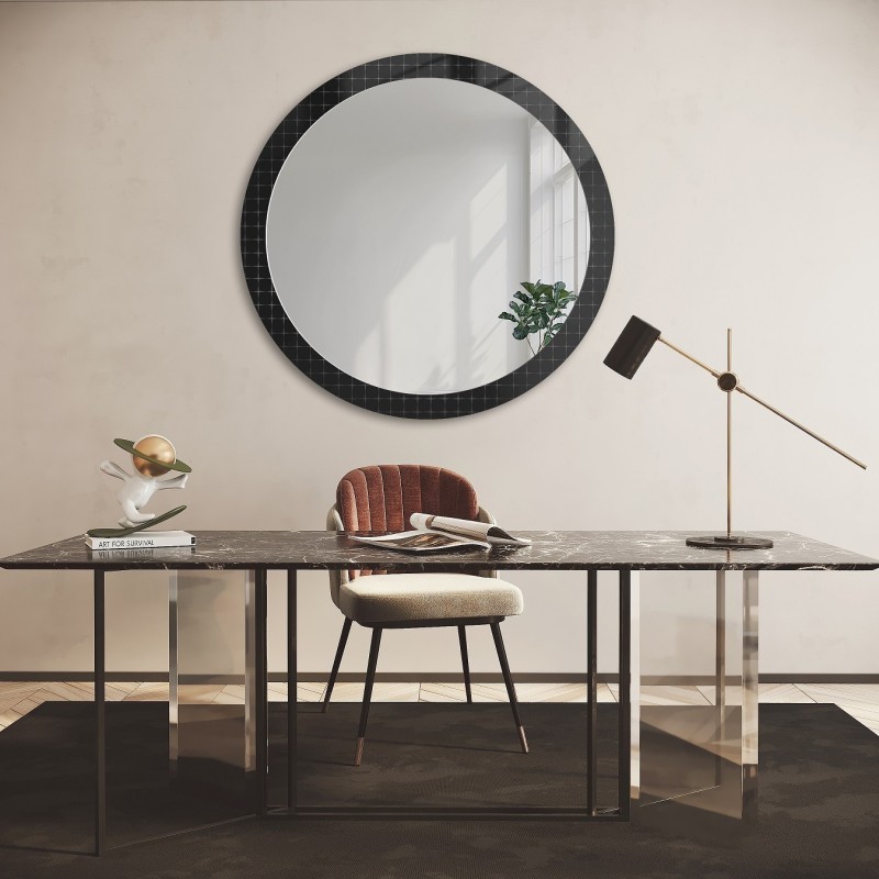 Decoratieve ronde spiegel op ornamentglas Master Flex - LUXORA FROSTED