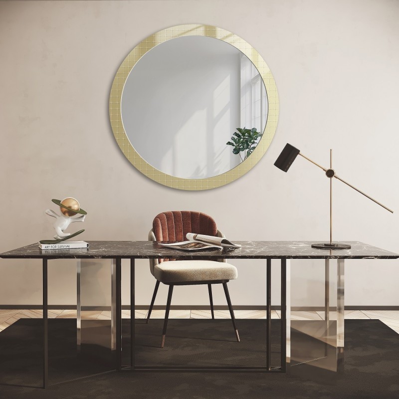 Decoratieve ronde spiegel op ornamentglas Master Flex - LUXORA FROSTED