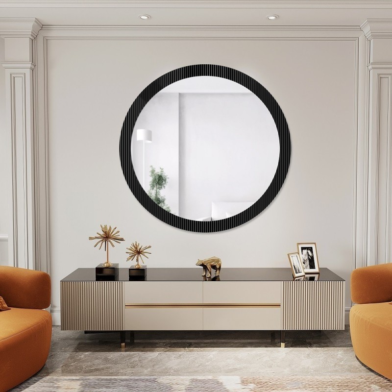 Decoratieve ronde spiegel op ornamentglas Visiosun Classic – LUXORA GLIMMER