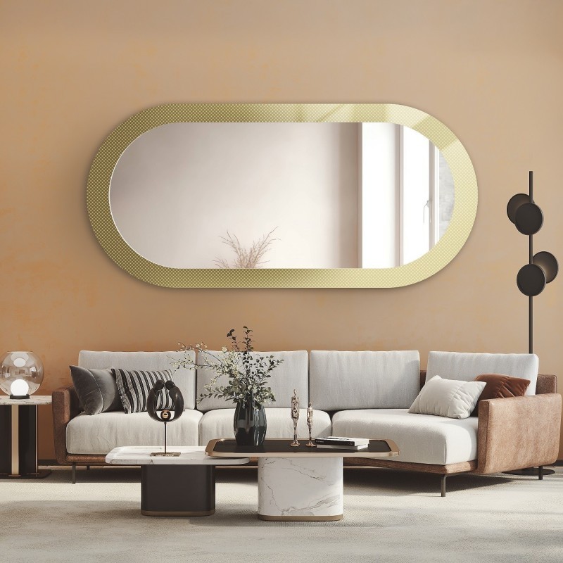 Decoratieve ovale spiegel op ornamentglas Master Point - LUXORA ORNATE