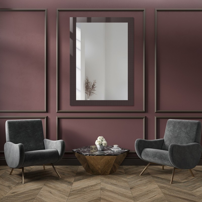 Decoratieve rechthoekige spiegel op ornamentglas Master Point - LUXORA SOLEIL