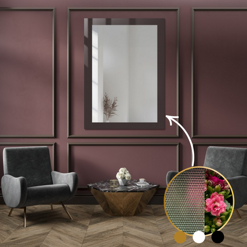 Decoratieve rechthoekige spiegel op ornamentglas Master Point - LUXORA SOLEIL