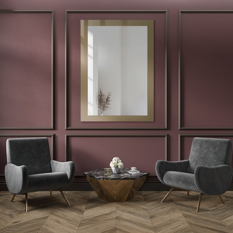Decoratieve rechthoekige spiegel op ornamentglas Master Point - LUXORA SOLEIL