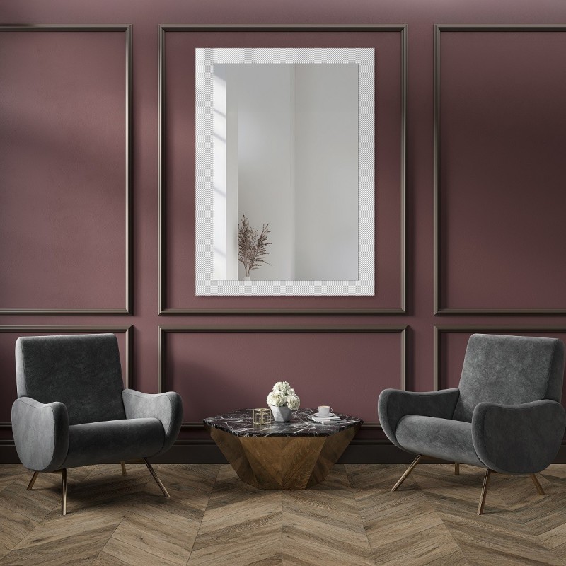 Decoratieve rechthoekige spiegel op ornamentglas Master Point - LUXORA SOLEIL
