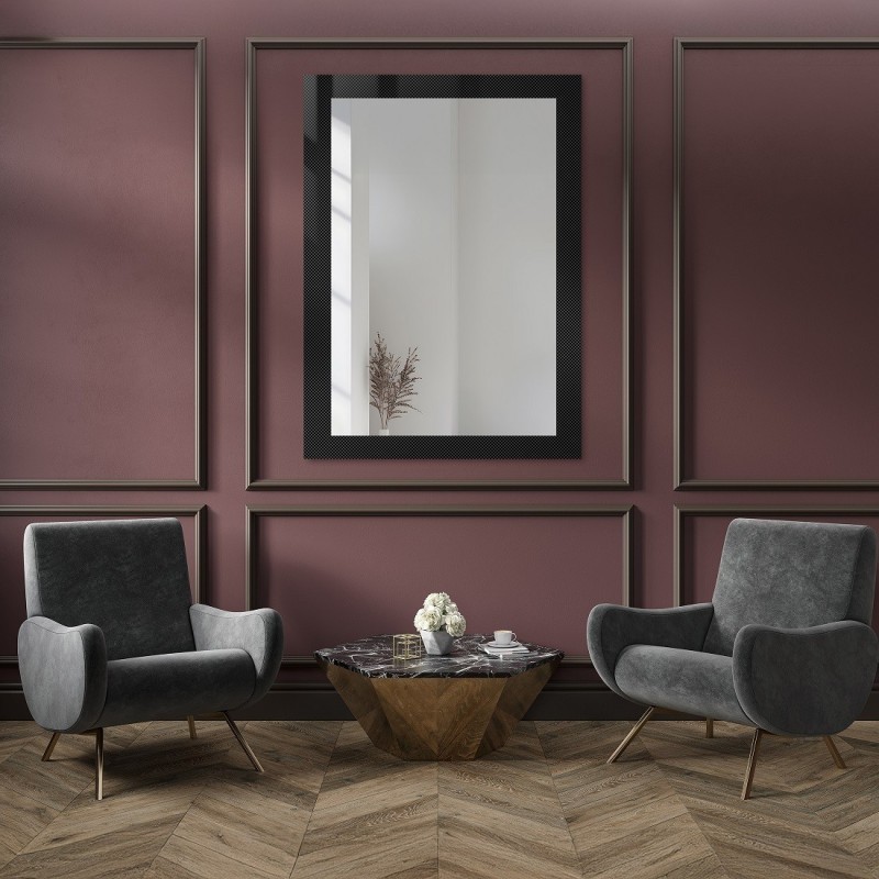 Decoratieve rechthoekige spiegel op ornamentglas Master Point - LUXORA SOLEIL