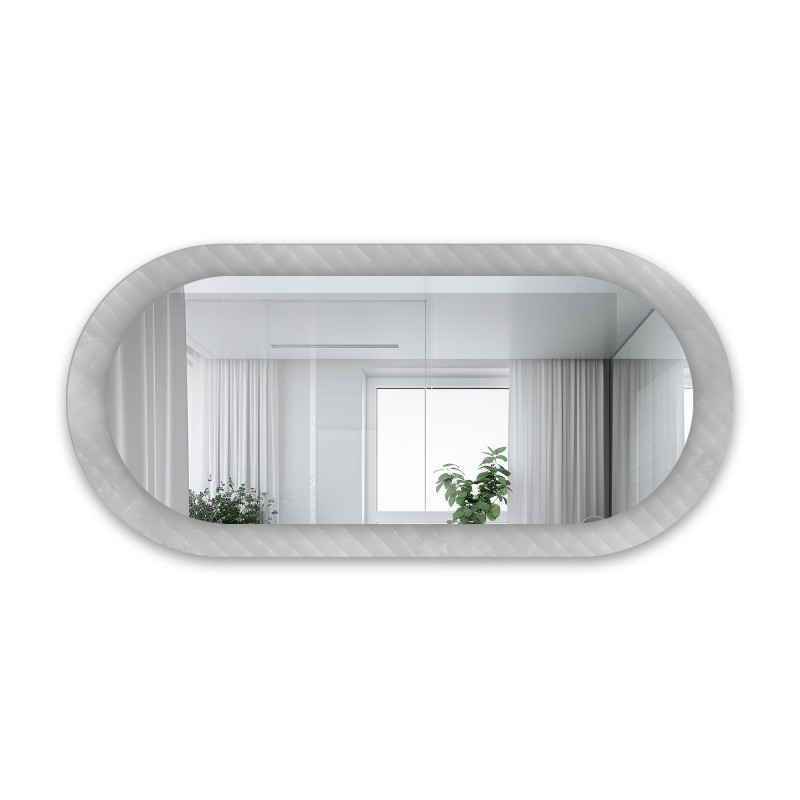 Decoratieve ovale spiegel op ornamentglas Master Soft – LUXORA VESPER