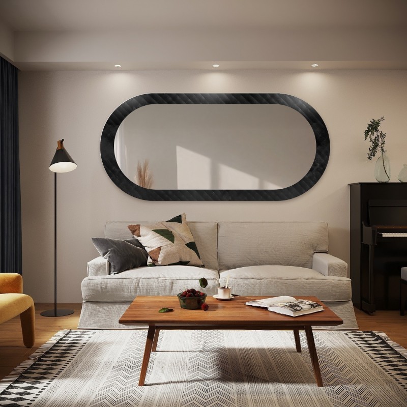 Decoratieve ovale spiegel op ornamentglas Master Soft – LUXORA VESPER