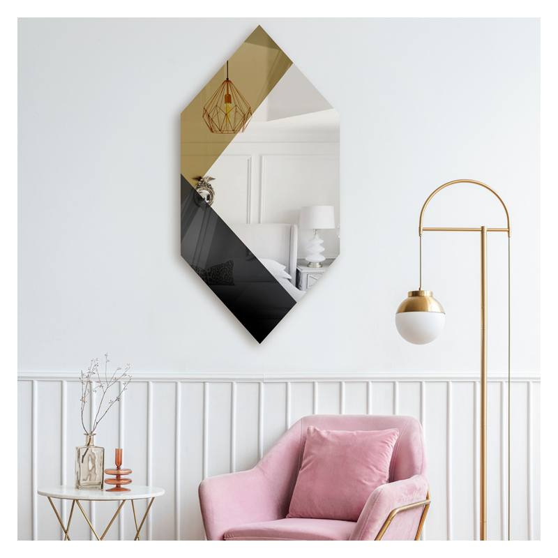 Exclusieve decoratieve spiegel in zwart en goud - MADAM