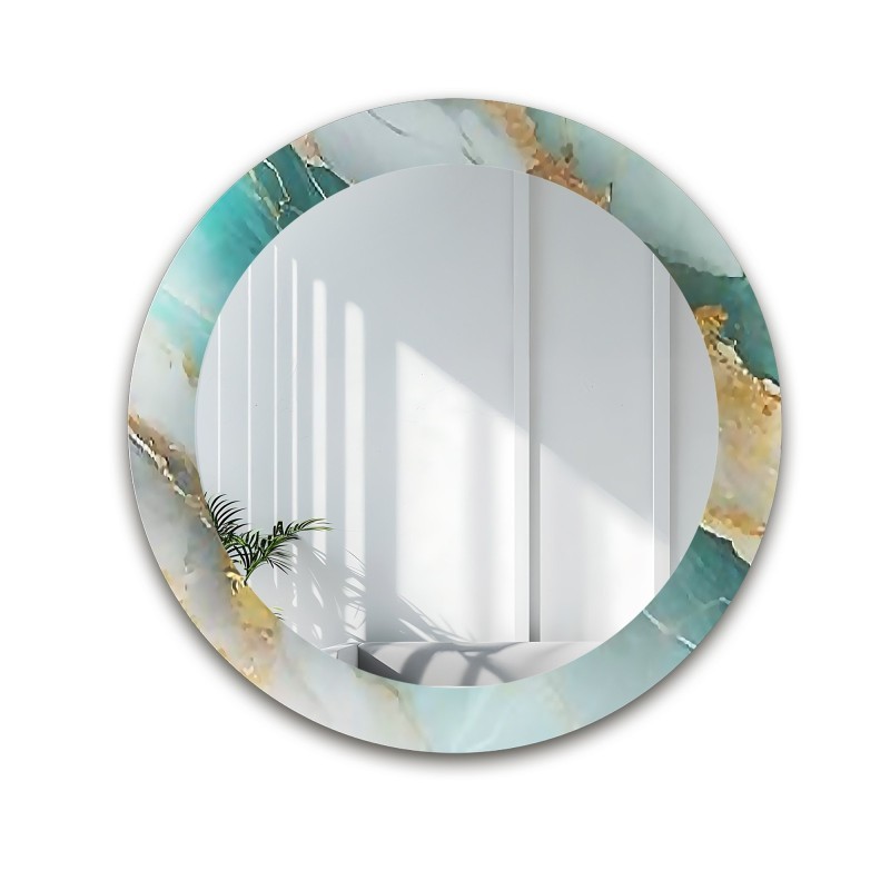 Rond spiegel op groen marmer – MARBLE BOSCARO