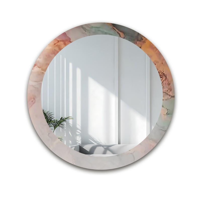 Rond spiegel op pastel marmer – MARBLE EUSTOMA