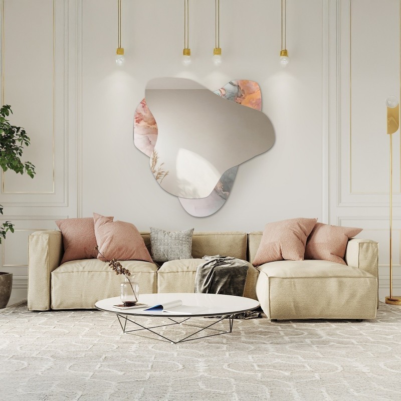 Onregelmatige spiegel op roze marmer – MARBLE FIORATO
