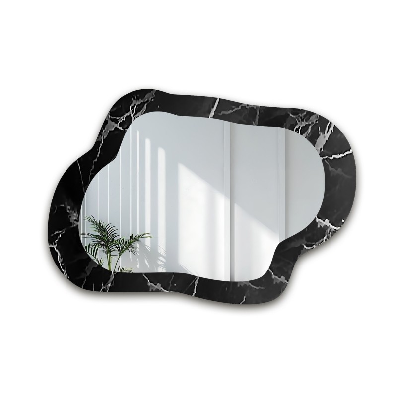 Onregelmatige spiegel op zwart-zilver marmer – MARBLE GRISO
