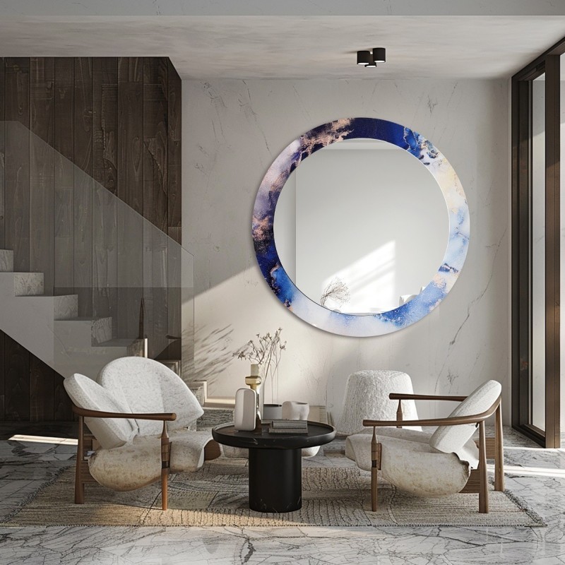 Ronde spiegel op blauw marmer – MARBLE IRIS