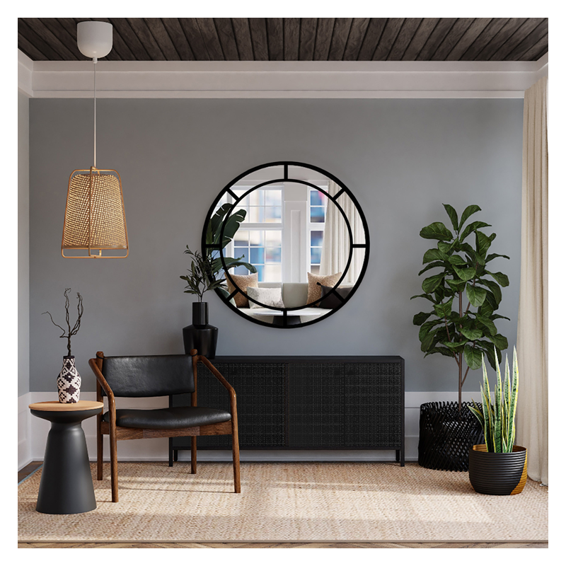 Ronde loftspiegel met mdf stijlen - MONA