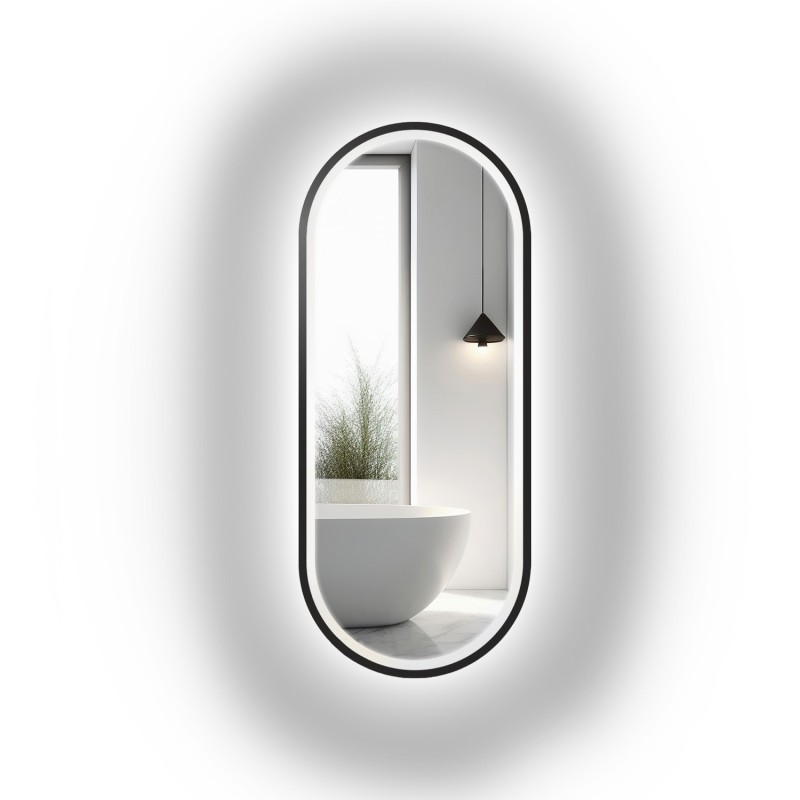 Ovale spiegel in mdf lijst met verlichting - OSKAR LED II
