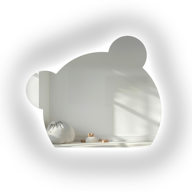 Spiegel voor kinderbadkamer met verlichting - PANDA LED