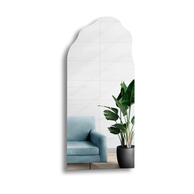 Decoratieve half-ovale spiegel met een organische vorm - AURO 1