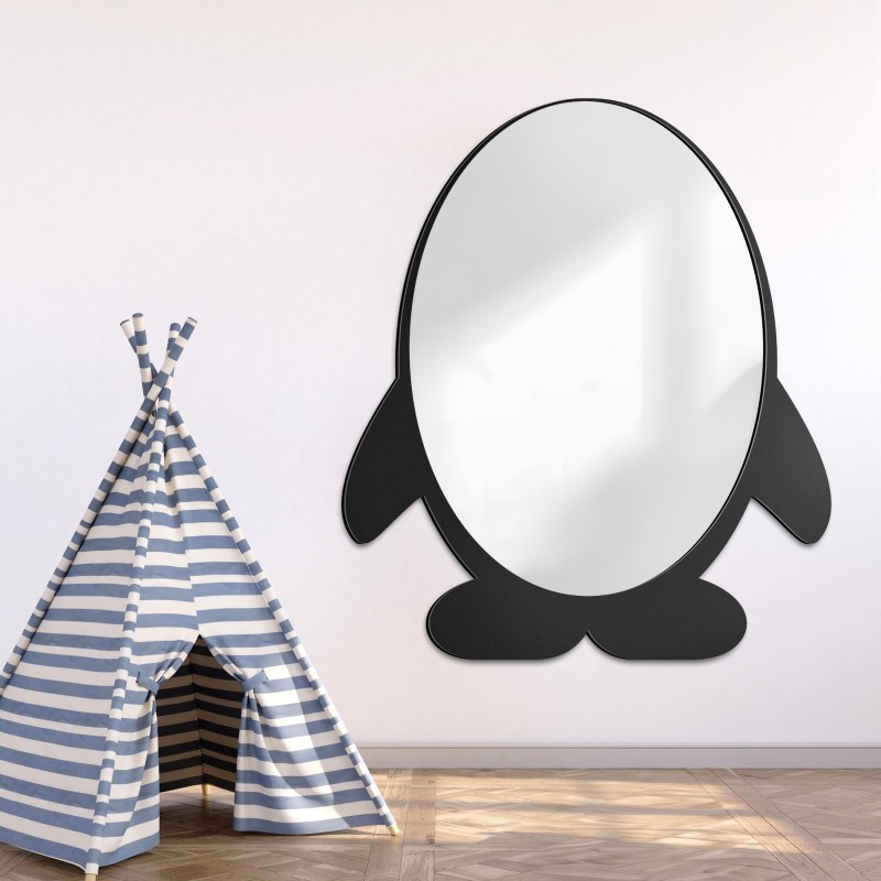Decoratieve wandspiegel voor een kind in mdf lijst - PINGUÏNTJE