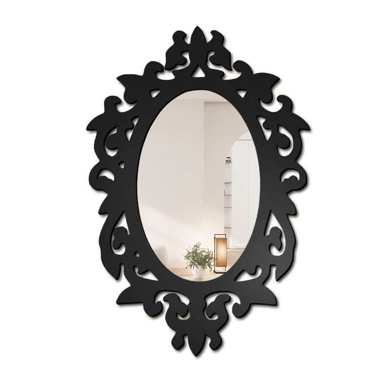 Spiegel in een opengewerkt MDF frame voor een kaptafel -ROMA- kleur van het frame naar keuze