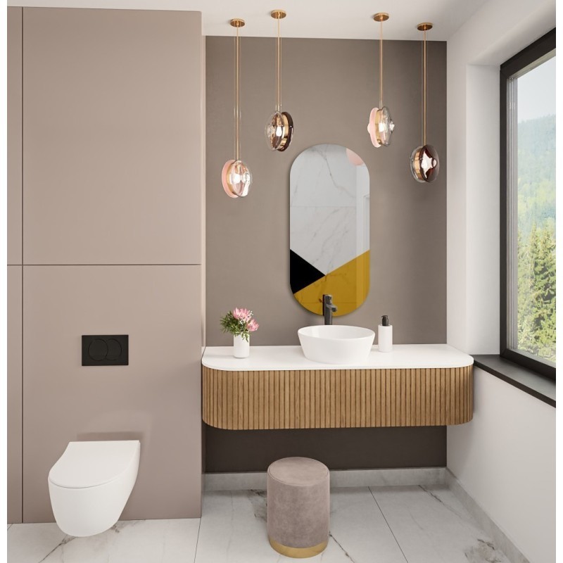Exclusieve ovale decoratieve spiegel in zwart en goud - ROYAL