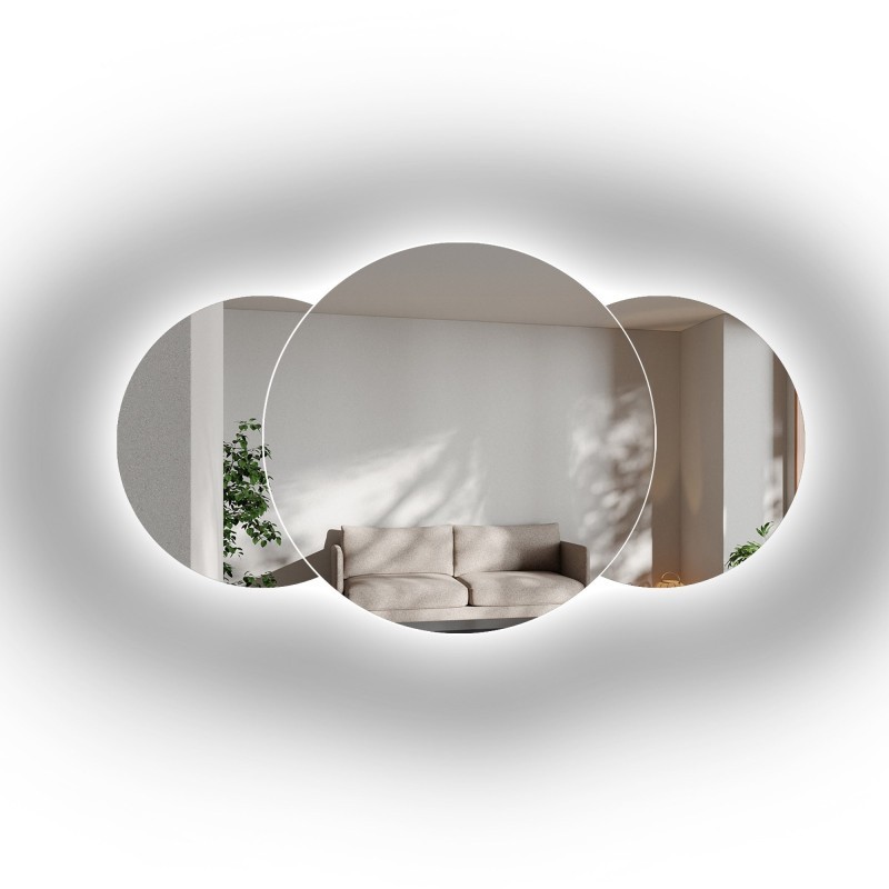 Set badkamerspiegels met verlichting - UNIVERSE DOUBLE LED