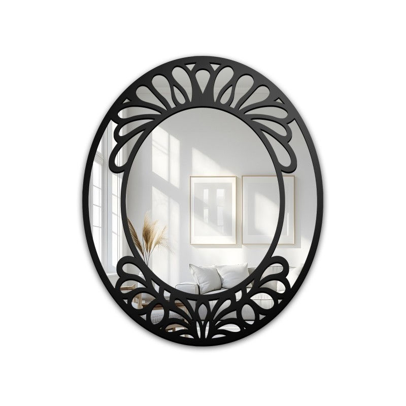 Ovaal spiegel met opengewerkt MDF-decor – VERONELLE BELIRE 125x150