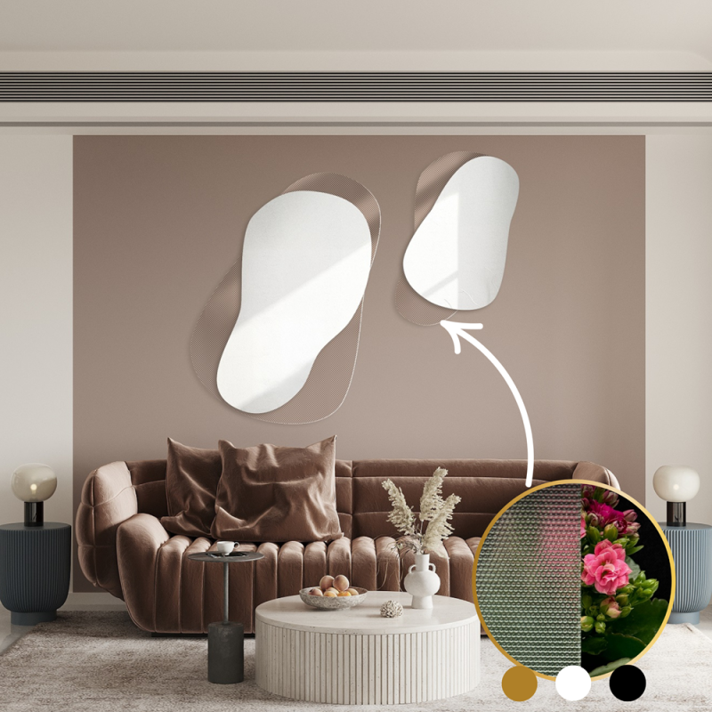 Decoratieve spiegels op ornamentglas Master Point - LUXORA GRAVELO